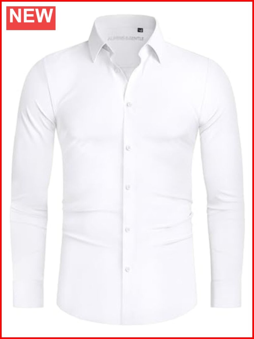 Men's Slim Fit Stretch Dress Shirt Long Sleeve Wrinkle Free Button Down